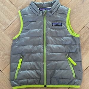 Patagonia Gray and Neon Green Puffer Vest